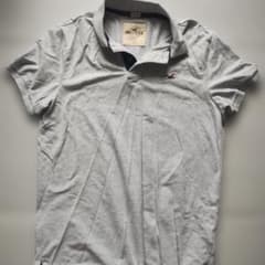 HOLLISTER ストレッチ グレー ポロシャツ Lのサムネイル