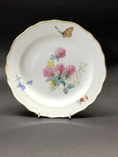 Meissen 楕円皿 プレート 蝶 花柄 金彩 マイセン - メルカリ