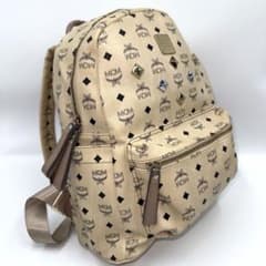 ✨良品✨ MCM エムシーエム スターク リュック スタッズ ベージュ A4