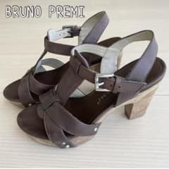 ブルーノプレミ BRUNO PREMI サンダル レザー ウッドソール ブラウン