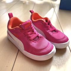 PUMA プーマ スニーカー メッシュ 運動靴 15cm キッズ ピンクのサムネイル