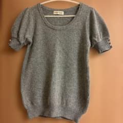 Private Label グレー 半袖ニット パフスリーブ　サイズMのサムネイル