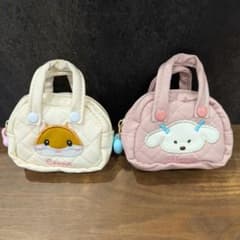 平成レトロ ぷちキルティングバッグキーホルダー　ポーチ　ハムスター　トイプードル