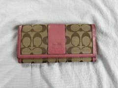 COACH コーチ 長財布シグネチャーピンクベージュブランドウォレットレディースのサムネイル