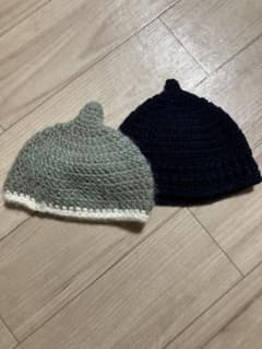 ハンドメイド ベビー ニット帽 2点セット - 5