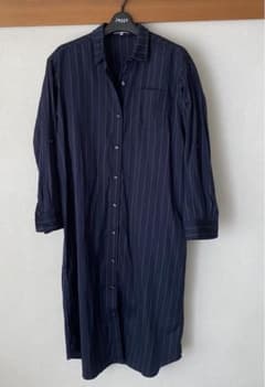 美品♡ グローバルワーク　ロング シャツワンピース  ネイビー ストライプのサムネイル