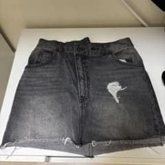 Chico ダメージデニムミニスカート ダークグレーのサムネイル