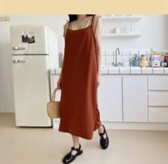 リボンキャミワンピース ワインレッドのサムネイル
