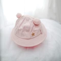新品＊petit main ベビー帽子 ピンク 48cmのサムネイル