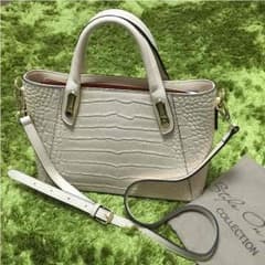 美品☆牛革クロコ型押し2wayバックのサムネイル