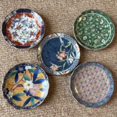 有田焼 天王窯 絵変わり 豆皿 小皿 5枚セットのサムネイル