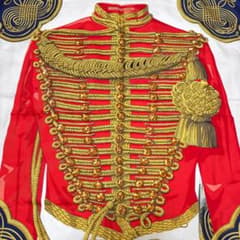 HERMESエルメス カレ90 シルク スカーフ ブランデンブルク飾り