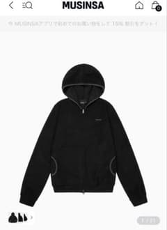 AAKAM ジップアップパーカー ブラック