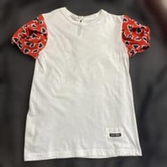 miu miu ハート柄フリル袖Tシャツ ロゴ付きのサムネイル