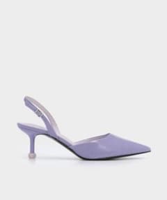CHARLES & KEITH スカルプチャーヒール パンプス パープルのサムネイル