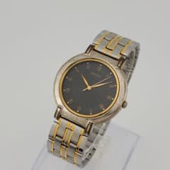 腕時計メンズ電池交換済みセイコーSEIKOクォーツV701-1771黒文字盤