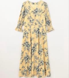 極美品 グレースコンチネンタル シャドーフラワープリントワンピース