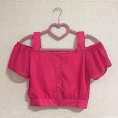 美品♡シフォン オフショルブラウス ピンク パフスリーブ GRLのサムネイル