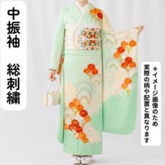 売切値下げ】606zf26☆中振袖 総刺繍☆成人式 卒業式 十三参り