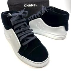 CHANEL シャネル ハイカットスニーカー ベロア 36 - メルカリ