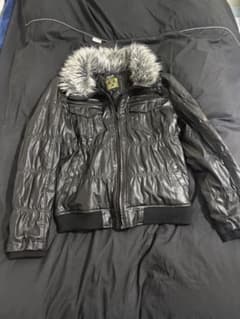spinach leather fur jacket 平成 y2kのサムネイル