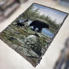 絵画風 熊 マルチカバー ソファカバー ヴィンテージラグ 183x133