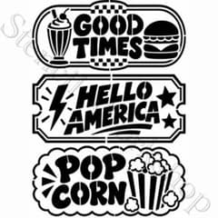 【211】アメリカンダイナー ステンシルシート 3種セットのサムネイル