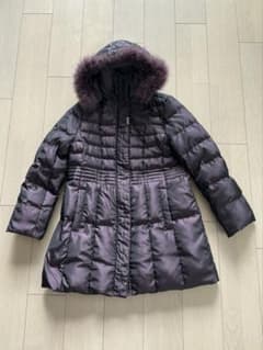 極美品】 noa-ge ダウンコート リアル ファー L パープル Aライン 