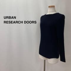 URBAN RESEARCH DOORS レーヨン混リブニット ネイビーのサムネイル