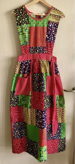 ☆*☆様 70s Design house カラフルパッチワークエプロンワンピー ☆*☆様 70s Design house カラフルパッチワークエプロンワンピー