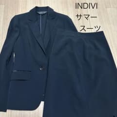 INDIVI インディヴィ サマースーツ セットアップ スカート ブラック S 