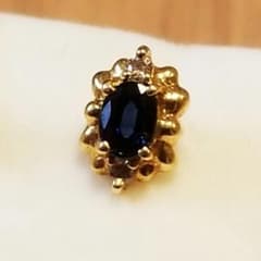 週末限定セール☆ ピアス K18 刻印あり サファイア 片方のみ 18金 ダイヤのサムネイル