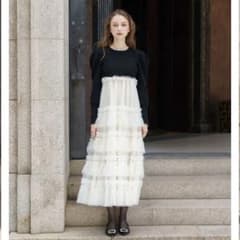 Acka. tulle tiered knit dress - メルカリ