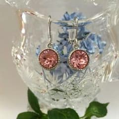 スワロフスキー　大粒ピアス③ライトローズのサムネイル