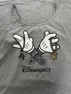 Disrespect グラフィック キャミワンピース グレーのサムネイル