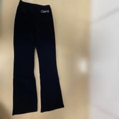 YTJ黒色フレアパンツ　ウエストゴムのサムネイル