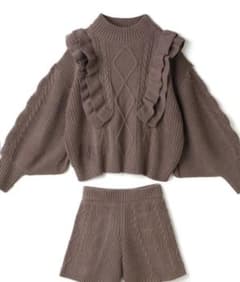 GRL フリルケーブルニットトップスXショートパンツセットアップのサムネイル