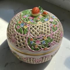 希少/大型】ヘレンド ファンタジー ボンボニエール 透かし彫り 蓋物