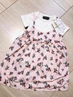 ワッフルTシャツ　花柄キャミソール　2点セットのサムネイル