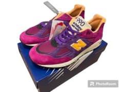 新品NEW balance990V2アメリカ製パープル紫イエロー黄色27h - メルカリ