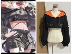 【なん様】にじさんじ　五十嵐梨花　ライブ衣装（黒）　トップスのみ　胸柄なし なん様】にじさんじ 五十嵐梨花 ライブ衣装（黒） トップスのみ 胸柄