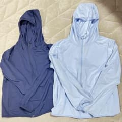 UNIQLO エアリズムUVパーカー紺色120cm、水色130cm２着セットのサムネイル