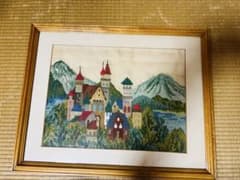刺繍風景画 木製フレーム付きのサムネイル