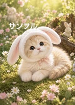 一作限り】うさぎ帽子でくつろぐ猫ちゃん P241 - メルカリ