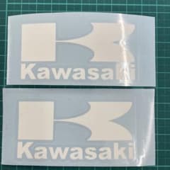 Kawasaki ステッカー ホワイト 2枚セットのサムネイル