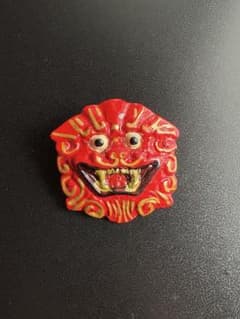 琉球漆器　シーサー　ループタイ