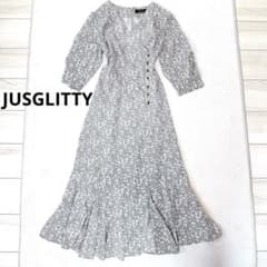 JUSGLITTY ジャスグリッティ カシュクールプリントワンピース ロング M