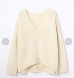 ファインウール Vネックプルオーバー　ギャルリーヴィー　白のサムネイル