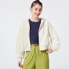 クロップドスウェットフルジップパーカーのサムネイル