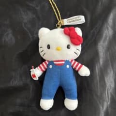 新品　ハローキティ展 50周年 マスコットホルダー オーバーオールのサムネイル